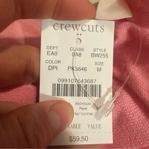 J crew Dover pink Girls' pearl-button Casey cardigan sweater - Picture 2 of 2